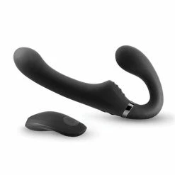 NS Novelties Shishi Midnight Rider Rechargeable Strapless Strap On W-remote - Black