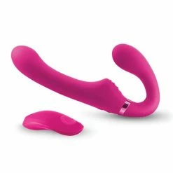 NS Novelties Shishi Midnight Rider Rechargeable Strapless Strap On W-remote - Pink Dildos