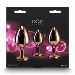 NS Novelties Anal Toys Rear Assets Pink Heart Gem Anal Trainer Kit - Rose Gold