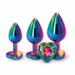 NS Novelties Rear Assets Rainbow Heart Gem Anal Trainer Kit - Multi Color Anal Toys