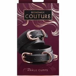 NS Novelties Bondage Couture Ankle Cuffs - Black Kink & BDSM