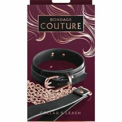 NS Novelties Bondage Couture Collar & Leash - Black