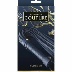 NS Novelties Bondage Couture Vinyl Flogger - Blue