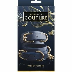 NS Novelties Kink & BDSM Bondage Couture Vinyl Wrist Cuff - Blue