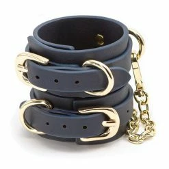 NS Novelties Kink & BDSM Bondage Couture Vinyl Wrist Cuff - Blue