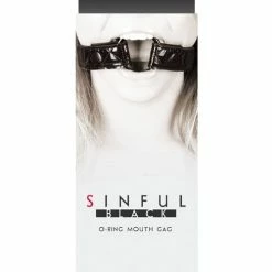 NS Novelties Sinful O Ring Mouth Gag - Black Kink & BDSM