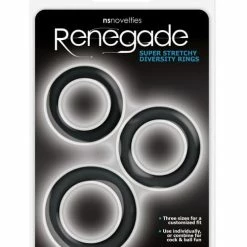 NS Novelties Renegade Diversity Rings - Black Pack Of 3