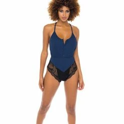 Oh La La Cheri Lingerie Claribel Ribbed Jersey Romper