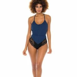 Oh La La Cheri Lingerie Claribel Ribbed Jersey Romper