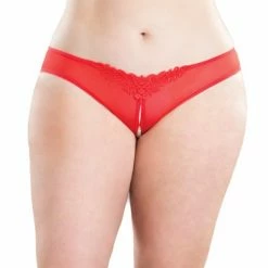 Oh La La Cheri Crotchless Thong With Pearls Lingerie