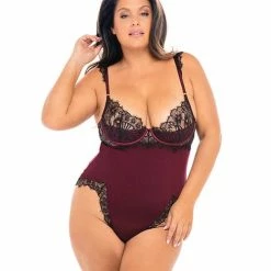 Oh La La Cheri Lingerie Fall Nicole Satin & Lace Teddy