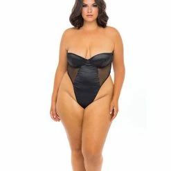 Oh La La Cheri Josephine High Leg Teddy With Removable Fishnet Collared Harness