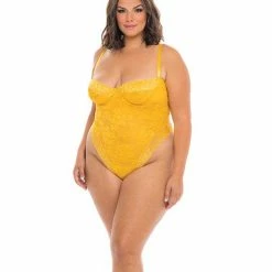 Oh La La Cheri Lingerie Lexi High Lace Teddy Gold Fusion