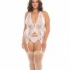 Oh La La Cheri Lingerie Noah Soft Cup Merrywidow With Garter Straps & G-string Peach Whip
