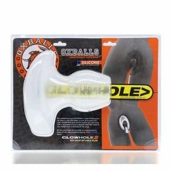 Oxballs Glowhole 1 Hollow Buttplug With LED Insert Small - Clear Anal Toys