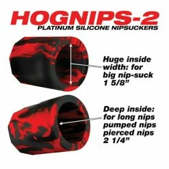 Oxballs Hognips 2 Nipple Suckers - Red-Black Anal Toys