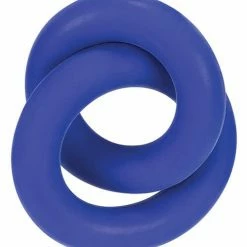 OXBALLS Penis Toys Hunky Junk Duo Linked Cock & Ball Rings - Cobalt