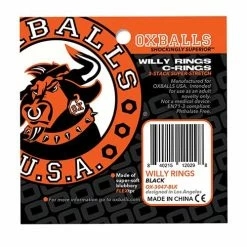 Penis Toys Oxballs Willy Rings - Black Pack Of 3