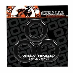 Penis Toys Oxballs Willy Rings - Black Pack Of 3