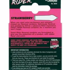 Paradise Marketing Lifestyles Sweet Rider Condoms - Strawberry Pack Of 3