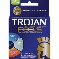 Paradise Marketing Trojan All The Feels Condoms - Pack Of 3