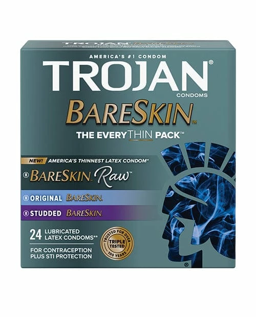 Paradise Marketing Condoms Trojan Bareskin Everythin Condom - Variety Pack Of 24