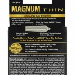 Paradise Marketing Trojan Magnum Thin Condoms - Box Of 3