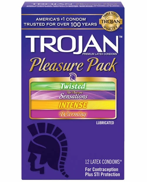 Paradise Marketing Trojan Pleasure Condoms - Asst. Box Of 12
