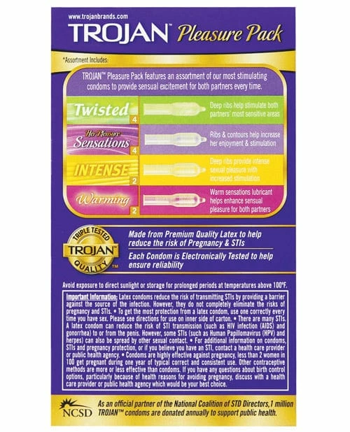 Paradise Marketing Trojan Pleasure Condoms - Asst. Box Of 12