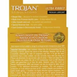 Paradise Marketing Trojan Ribbed Condoms - Box Of 3