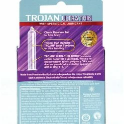 Paradise Marketing Trojan Ultra Thin Armor Spermicidal - Box Of 3 Condoms