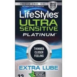 Paradise Marketing Condoms Ultra Sensitive Platinum Extra Lube - Pack Of 12