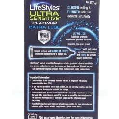 Paradise Marketing Condoms Ultra Sensitive Platinum Extra Lube - Pack Of 12