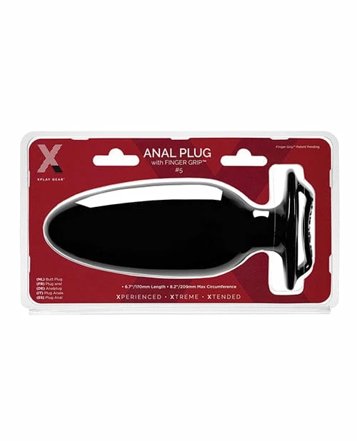 Perfect Fit Brand Anal Toys XPlay Gear 7" Finger Grip Plug #5l - Black