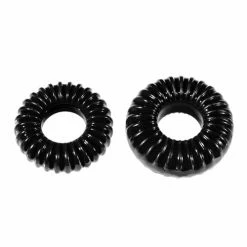 Perfect Fit Brand XPlay Gear PF Blend Premium Stretch Ribbed Ring Slim - Black - Pack Of 2 Penis Toys