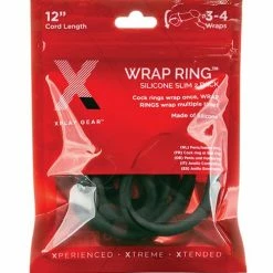 Perfect Fit Brand XPlay Gear Silicone 12" Slim Wrap Ring - Black Pack Of 2 Penis Toys