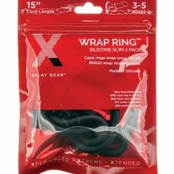 Perfect Fit Brand XPlay Gear Silicone 15" Slim Wrap Ring - Black Pack Of 2 Penis Toys