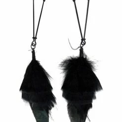 PHS International Bijoux De Nip Black Feather With Black Tweezer Clamp Kink & BDSM