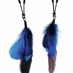PHS International Bijoux De Nip Colored Feather With Blue Tweezer Clamp Kink & BDSM