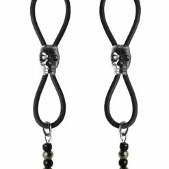 PHS International Bijoux De Nip Nipple Halos Black Skull Slider - Black-Silver Kink & BDSM