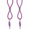 PHS International Kink & BDSM Bijoux De Nip Nipple Halos Flower Charm - Purple