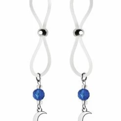 PHS International Kink & BDSM Bijoux De Nip Nipple Halos Moon & Star Charm - Blue-Clear