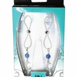 PHS International Kink & BDSM Bijoux De Nip Nipple Halos Moon & Star Charm - Blue-Clear