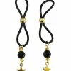 Phs International Kink & BDSM Bijoux De Nip Nipple Halos W-gold Stars - Black