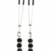 Phs International Bijoux De Nip Tweezer Nipple Clamp W-black & Crystal Beads - Chrome Kink & BDSM