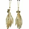 Phs International Kink & BDSM Bijoux De Nip Tweezer Nipple Clamp W-metal Feathers - Gold