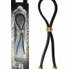PHS International Bolo Cock Ring Leather Lasso Bead Slider With Skull Tips