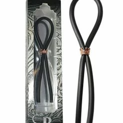 PHS International Bolo Silicone Lasso With Silver Crown Slider Ring