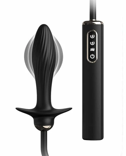 Pipedream Products Anal Toys Anal Fantasy Elite Collection Auto Throb Inflatable Vibrating Plug - Black