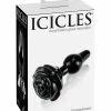 Pipedream Products Anal Toys Icicles No. 77 Hand Blown Glass Rose Butt Plug - Black
